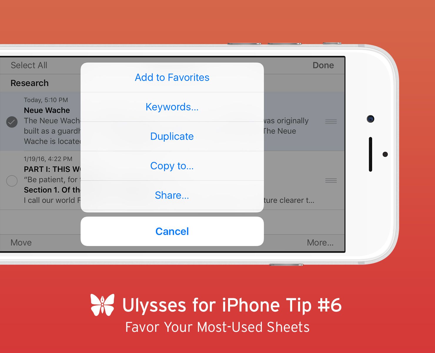 Favor Your Most-Used Sheets