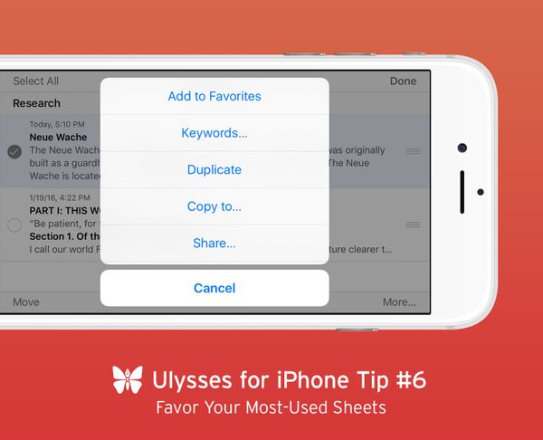 Favor Your Most-Used Sheets